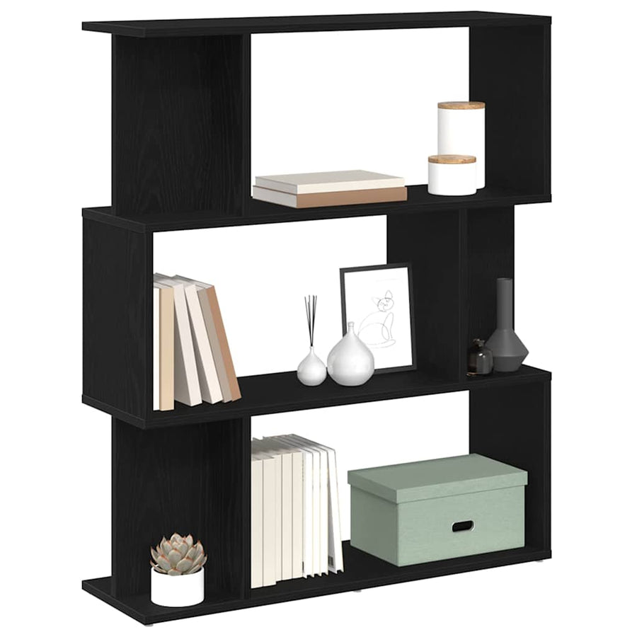 Boekenkast Zwart Eiken 80x24x96 cm Engineered Wood