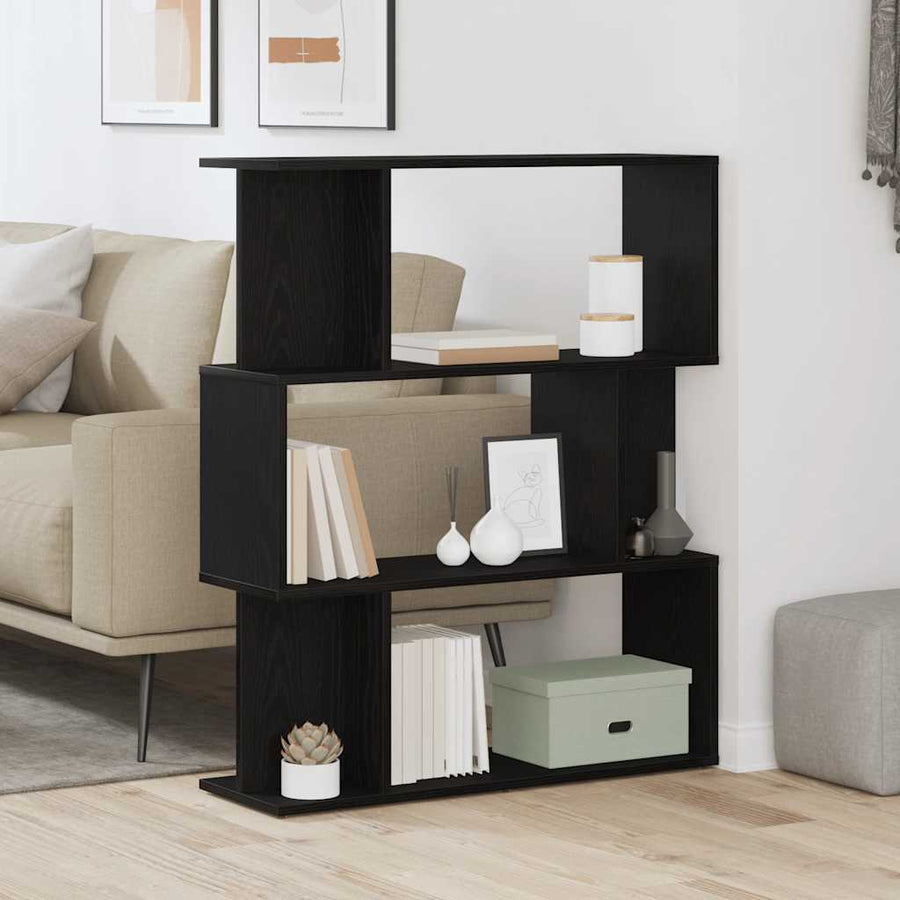 Boekenkast Zwart Eiken 80x24x96 cm Engineered Wood
