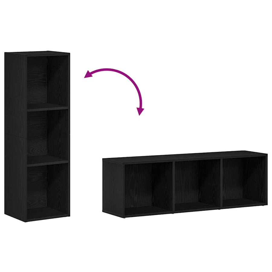 Boekenkast Zwart Eiken 36x30x114 cm Bewerkt Hout