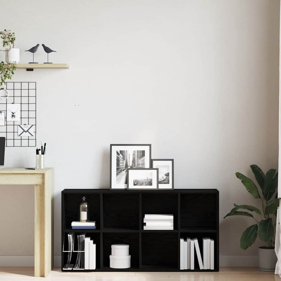 Boekenkast Zwart Eiken 66x30x130 cm Engineered Wood