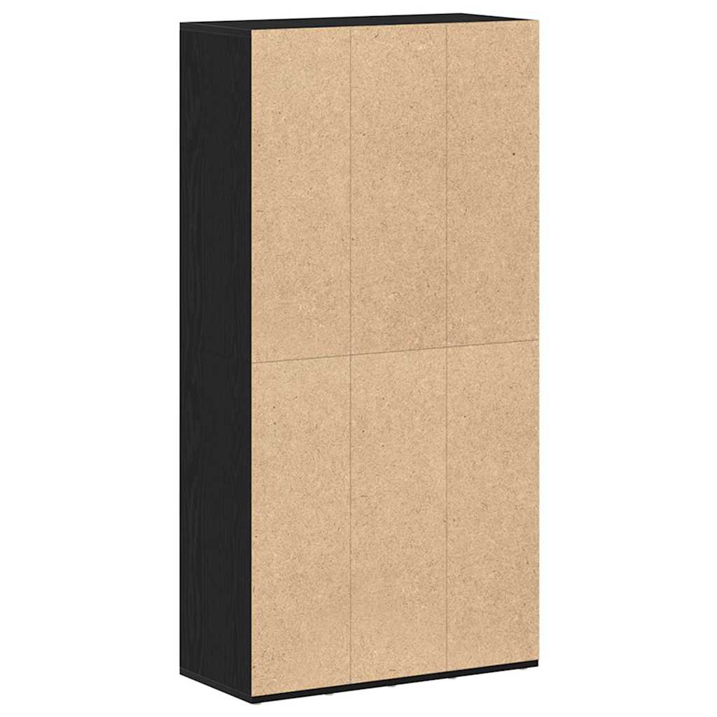 Boekenkast Zwart Eiken 66x30x130 cm Engineered Wood