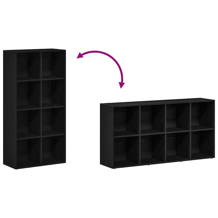 Boekenkast Zwart Eiken 66x30x130 cm Engineered Wood
