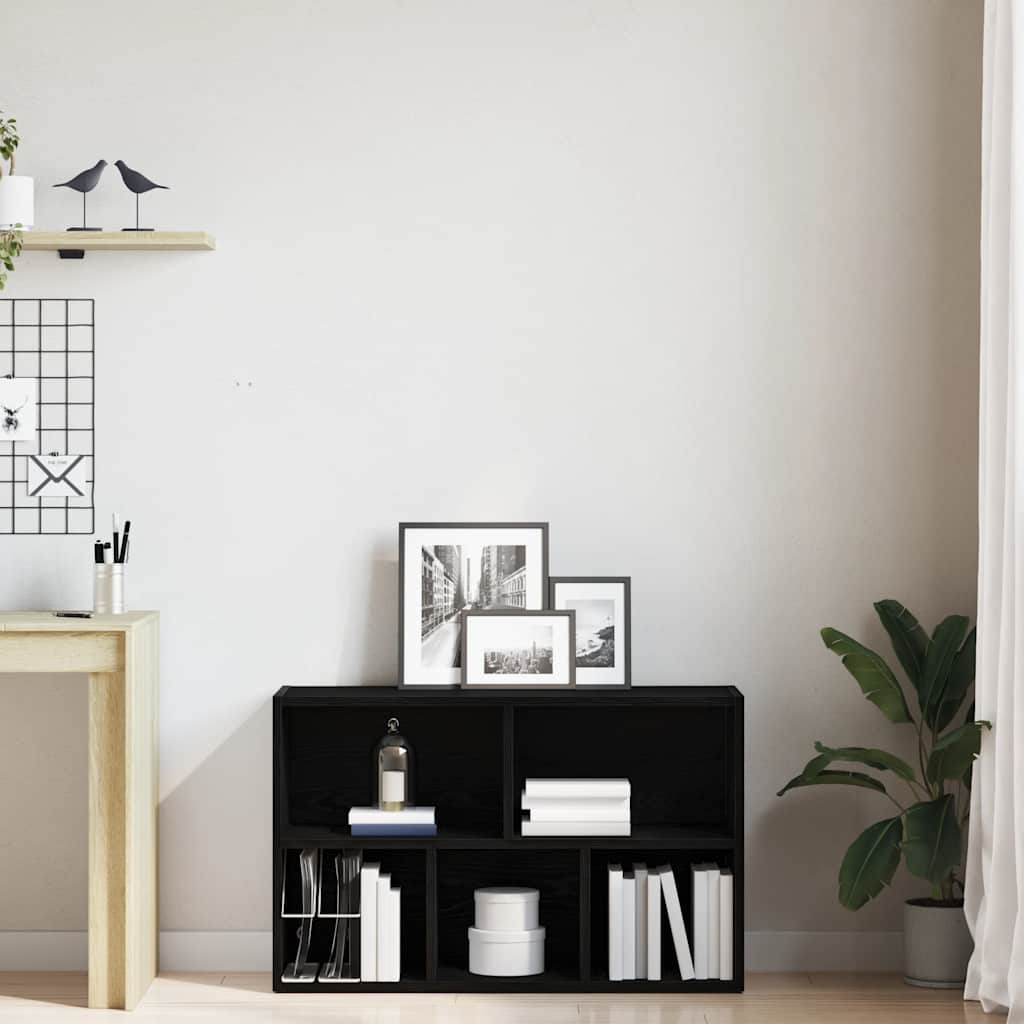 Boekenkast Zwart Eiken 50x25x80 cm Engineered Wood