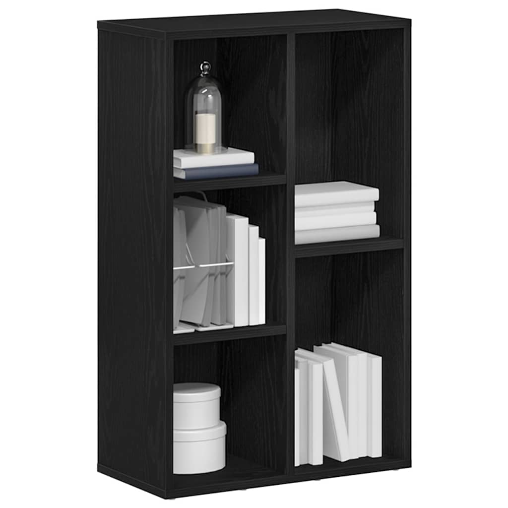 Boekenkast Zwart Eiken 50x25x80 cm Engineered Wood