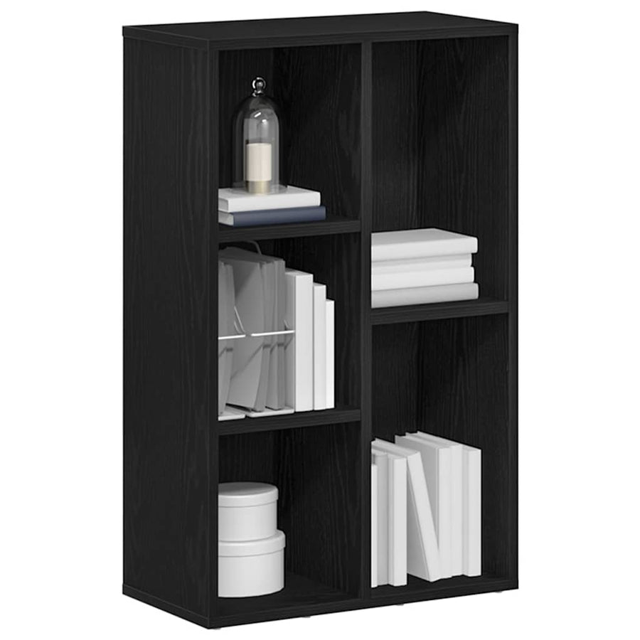 Boekenkast Zwart Eiken 50x25x80 cm Engineered Wood