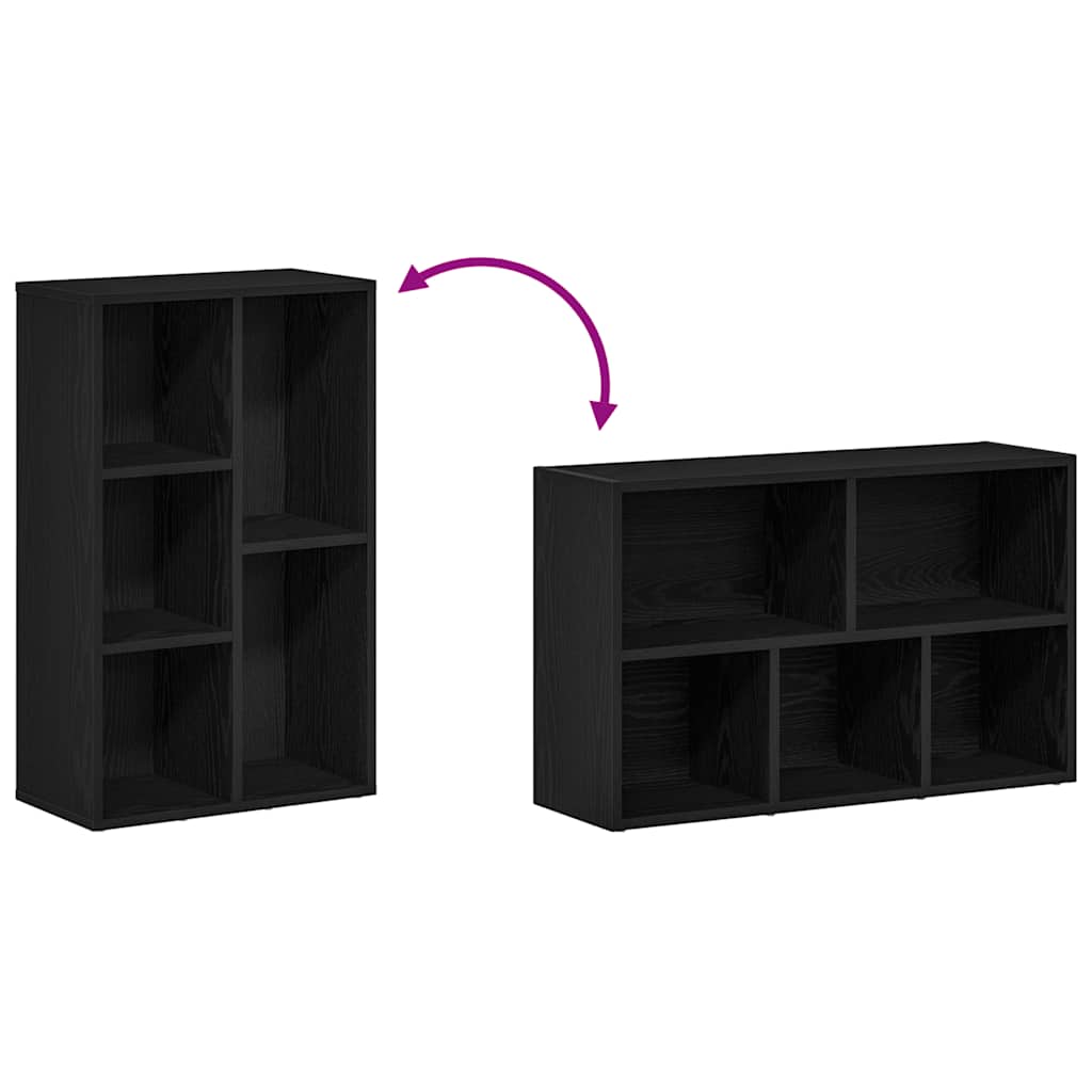Boekenkast Zwart Eiken 50x25x80 cm Engineered Wood