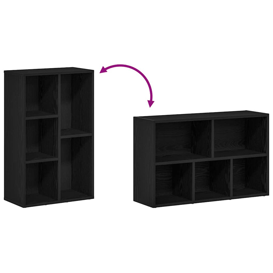 Boekenkast Zwart Eiken 50x25x80 cm Engineered Wood