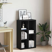 Boekenkast 50x25x80 cm zwart engineered wood