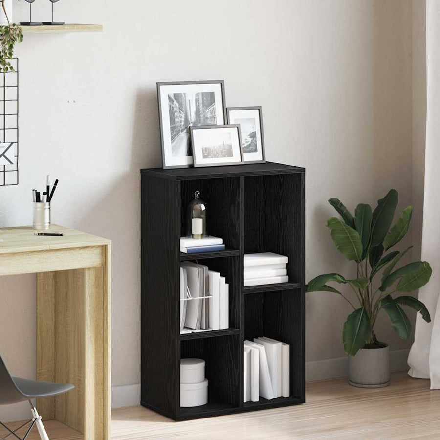 Boekenkast Zwart Eiken 50x25x80 cm Engineered Wood