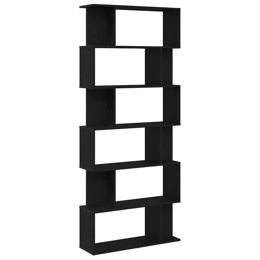 Boekenkast Zwart Eiken 80x24x190,5 cm Engineered Wood