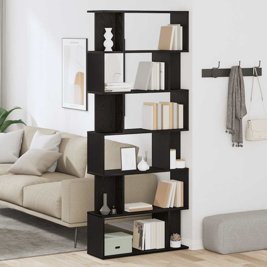 Boekenkast Zwart Eiken 80x24x190,5 cm Engineered Wood