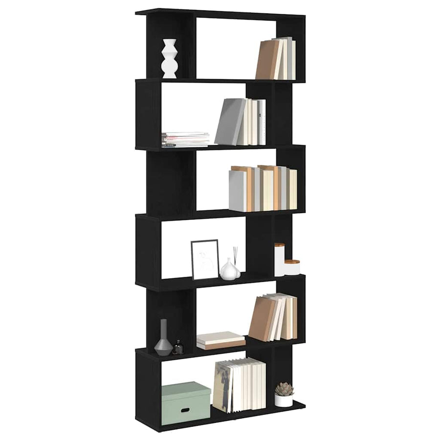 Boekenkast Zwart Eiken 80x24x190,5 cm Engineered Wood