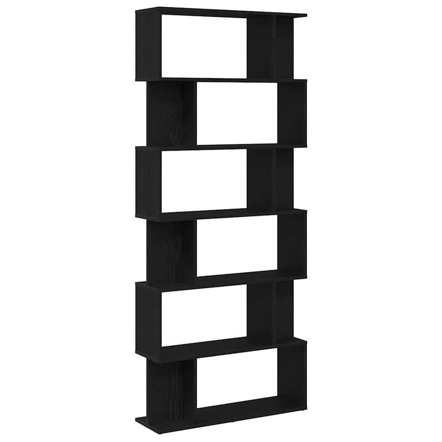 Boekenkast Zwart Eiken 80x24x190,5 cm Engineered Wood
