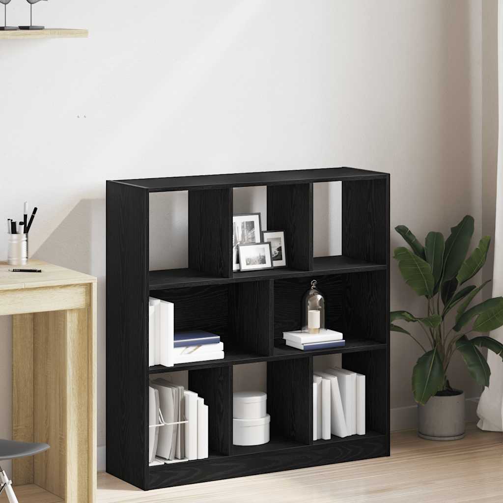 Boekenkast 97,5x29,5x100 cm spaanplaat zwart eikenkleurig