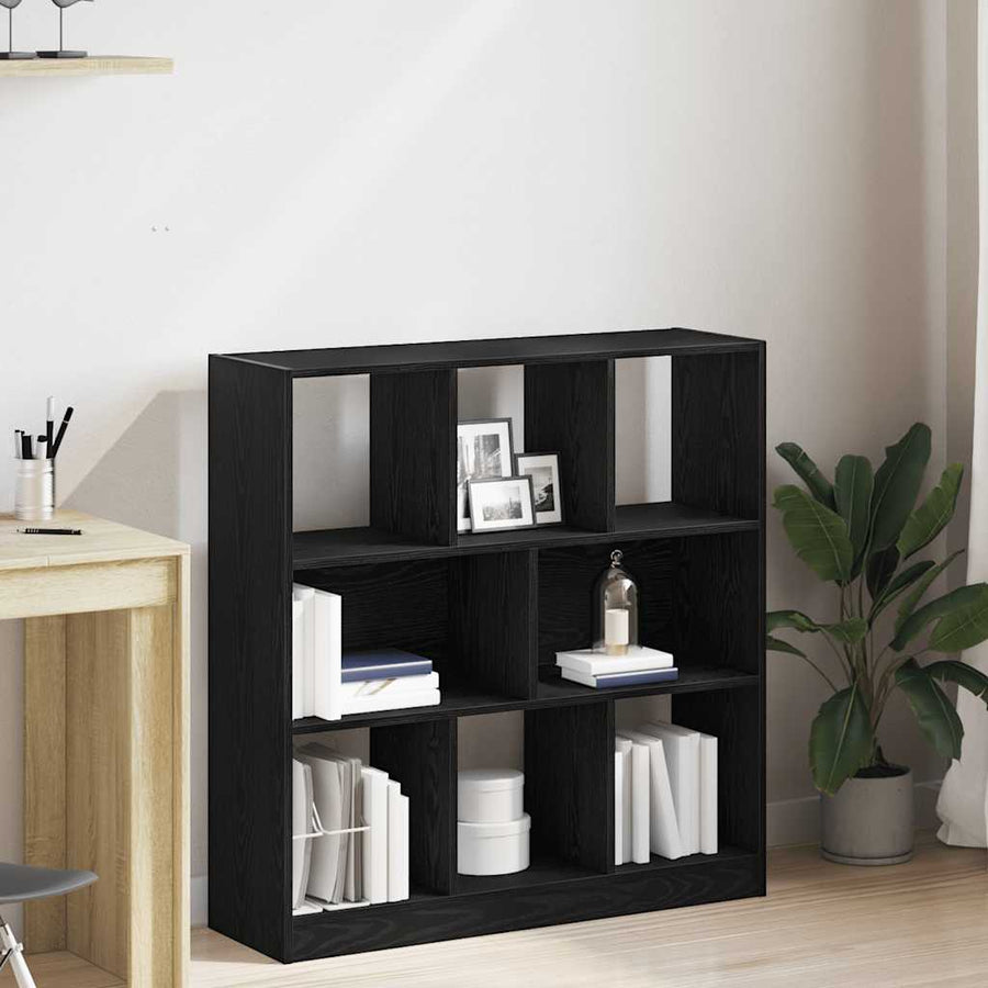 Boekenkast 97,5x29,5x100 cm spaanplaat zwart eikenkleurig