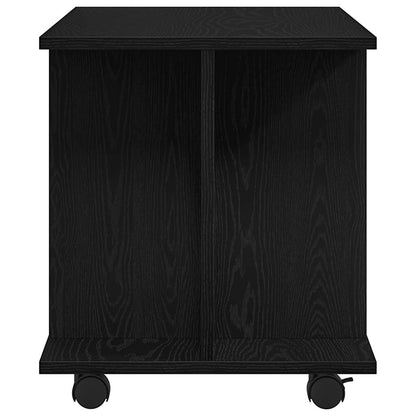 TV-meubel met wielen Zwarte eik 80x40x45 cm Engineered Wood