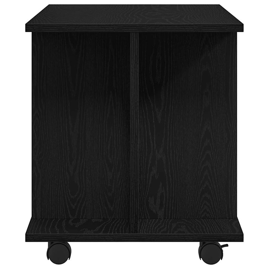 TV-meubel met wielen Zwarte eik 80x40x45 cm Engineered Wood