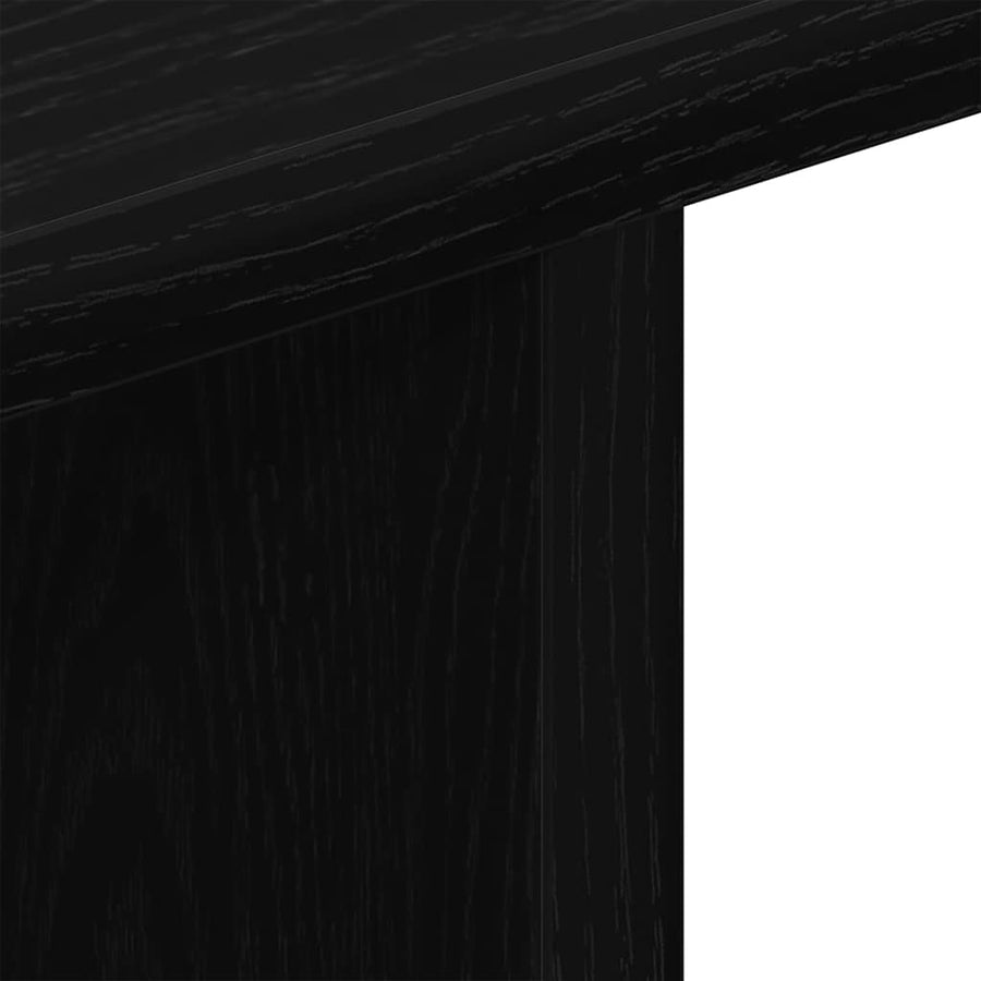 TV-meubel met wielen Zwarte eik 80x40x45 cm Engineered Wood