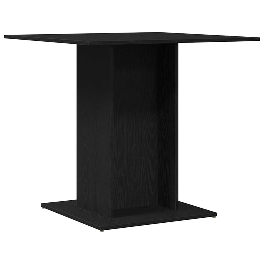 Eettafel Zwart Eiken 80x80x75 cm Bewerkt Hout
