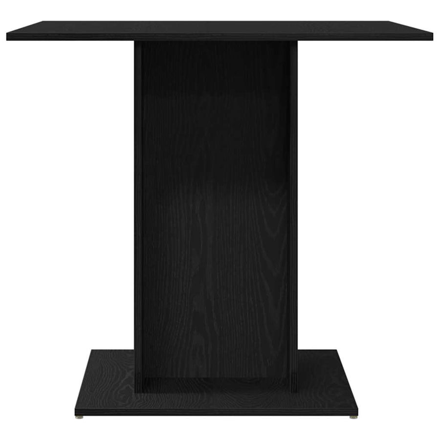 Eettafel Zwart Eiken 80x80x75 cm Bewerkt Hout