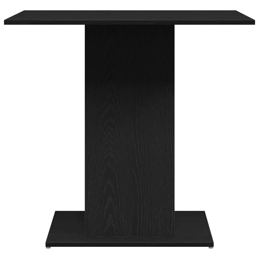 Eettafel Zwart Eiken 80x80x75 cm Bewerkt Hout