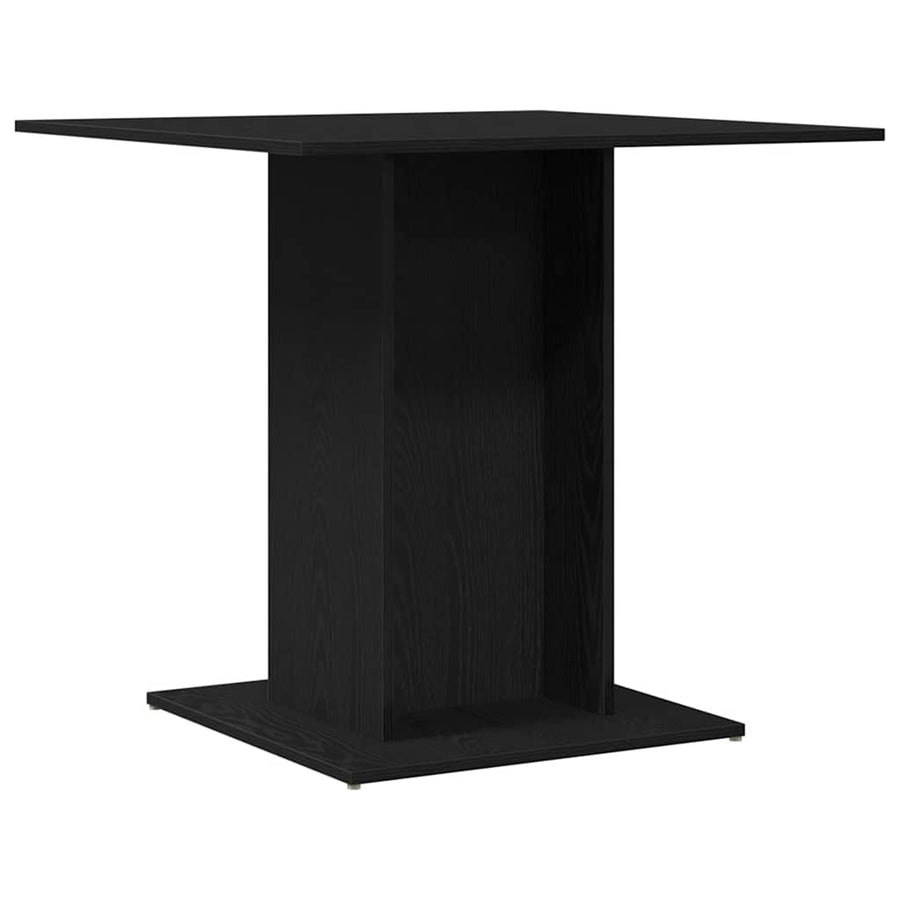 Eettafel Zwart Eiken 80x80x75 cm Bewerkt Hout