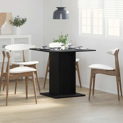 Eettafel Zwart Eiken 80x80x75 cm Bewerkt Hout