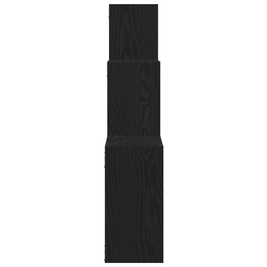 Wandplanken kubus 68x15x68cm bewerkt hout zwart eikenkleur