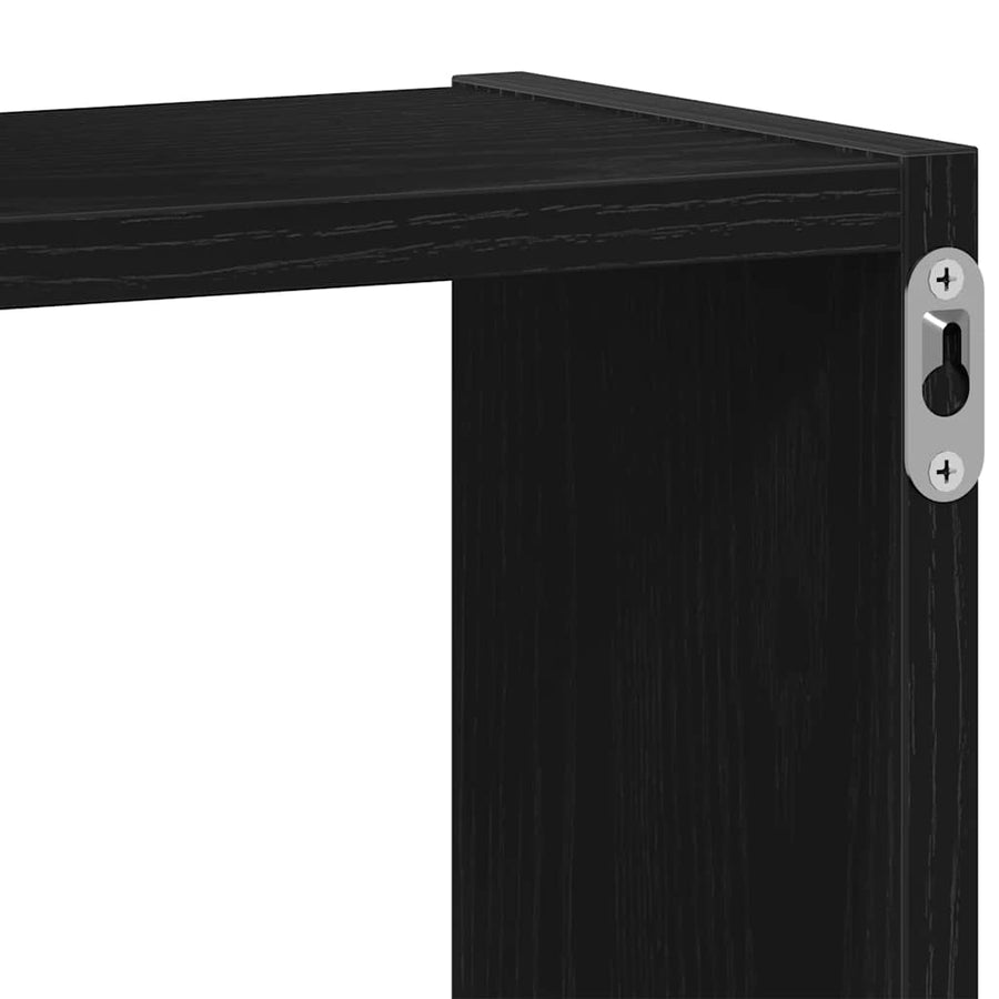 Wandplanken kubus 68x15x68cm bewerkt hout zwart eikenkleur