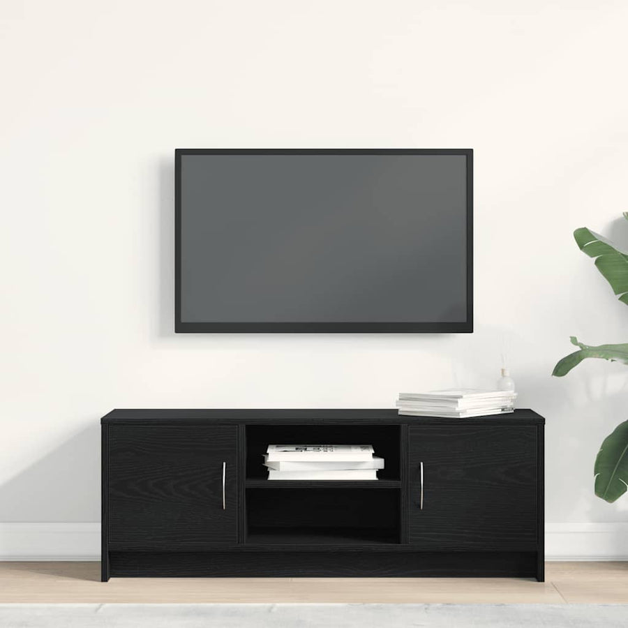 TV-meubel Zwart Eiken 102x30x37,5 cm Engineered Wood