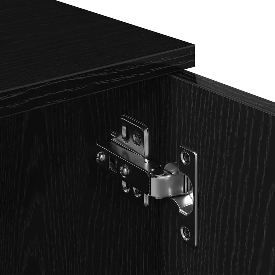 TV-meubel Zwart Eiken 102x30x37,5 cm Engineered Wood