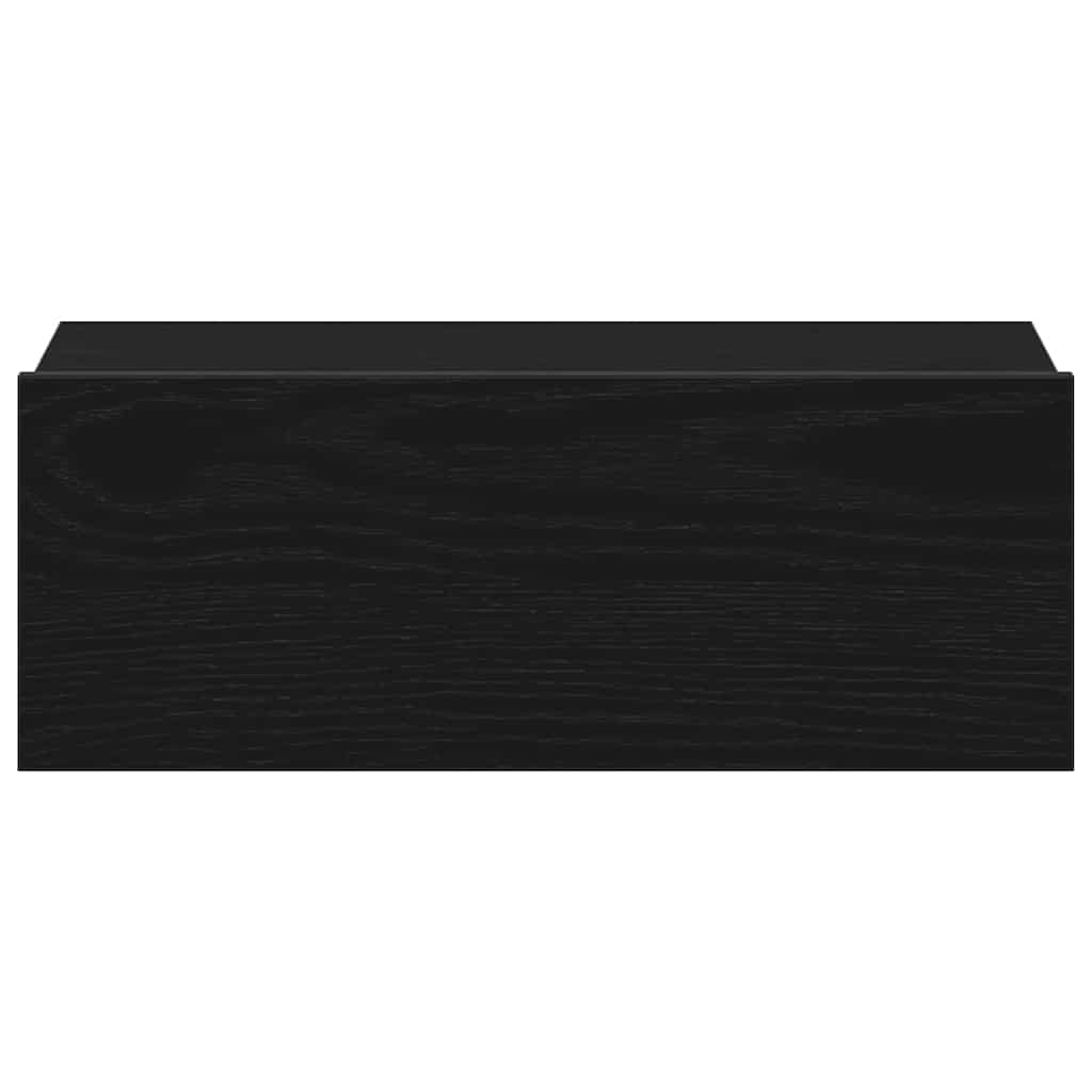 Nachtkastje zwevend 40x32x15 cm bewerkt hout zwart eiken