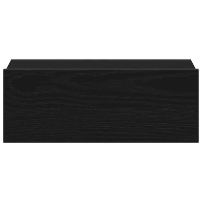 Nachtkastje zwevend 40x32x15 cm bewerkt hout zwart eiken