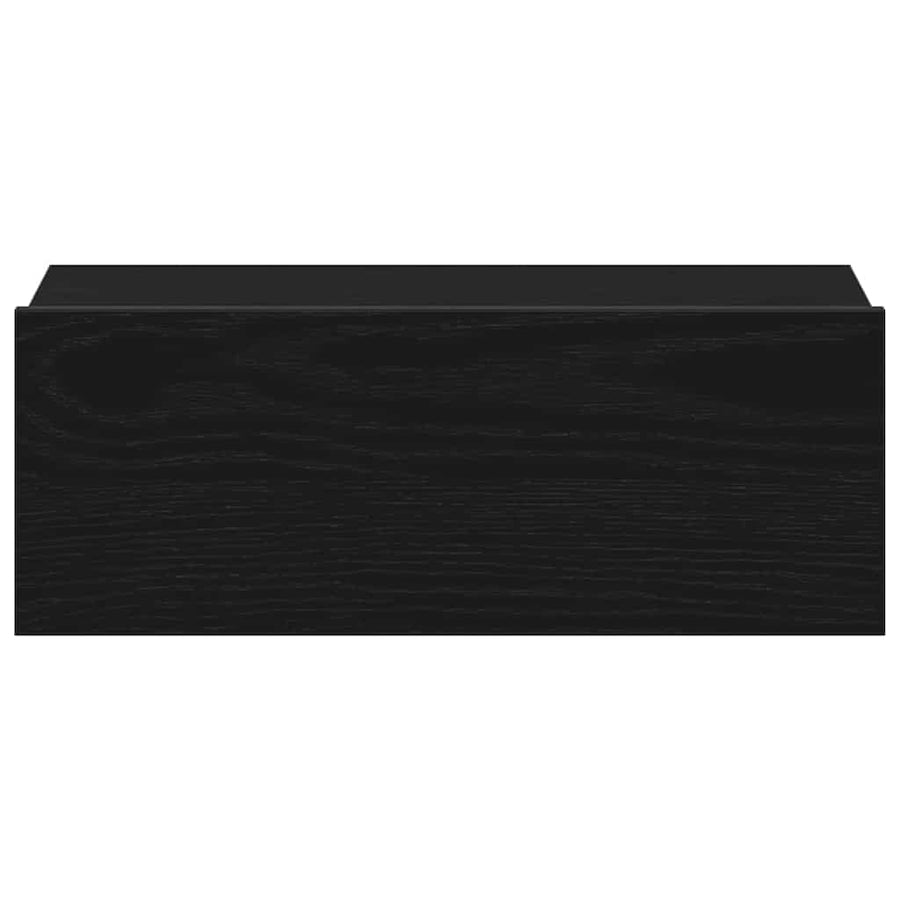 Nachtkastje zwevend 40x32x15 cm bewerkt hout zwart eiken