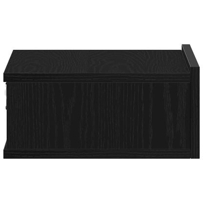 Nachtkastje zwevend 40x32x15 cm bewerkt hout zwart eiken