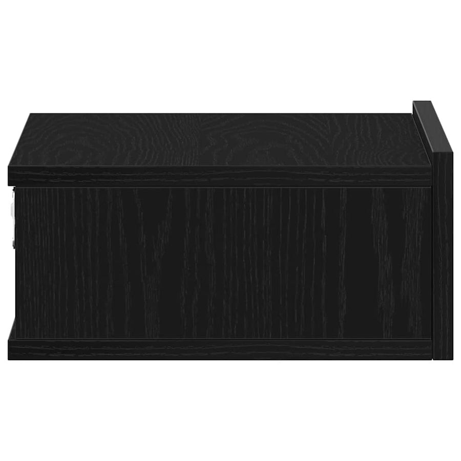 Nachtkastje zwevend 40x32x15 cm bewerkt hout zwart eiken