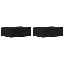 Nachtkastjes zwevend 2 st 40x32x15 cm bewerkt hout zwart eiken