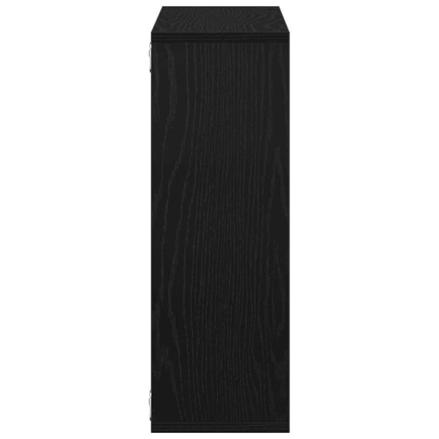 Wandplank Zwart Eiken 104x20x58,5 cm Bewerkt Hout
