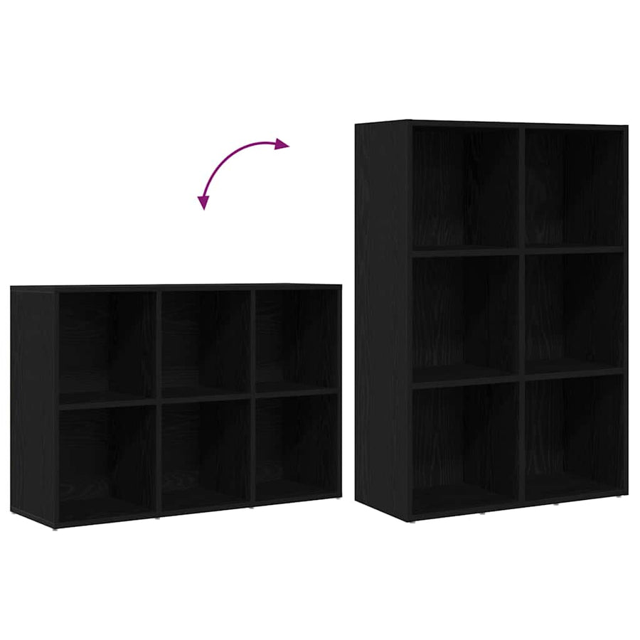 Boekenkast Zwart Eiken 66x30x98 cm Engineered Wood