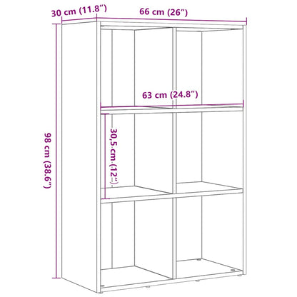 Boekenkast Zwart Eiken 66x30x98 cm Engineered Wood