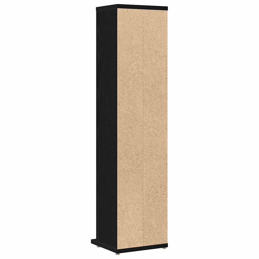 CD-kast 21x20x88 cm spaanplaat zwart eikenkleurig