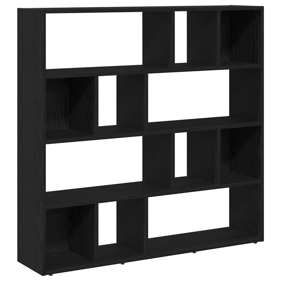 Boekenkast/kamerverdeler zwart eiken 105x24x102 cm