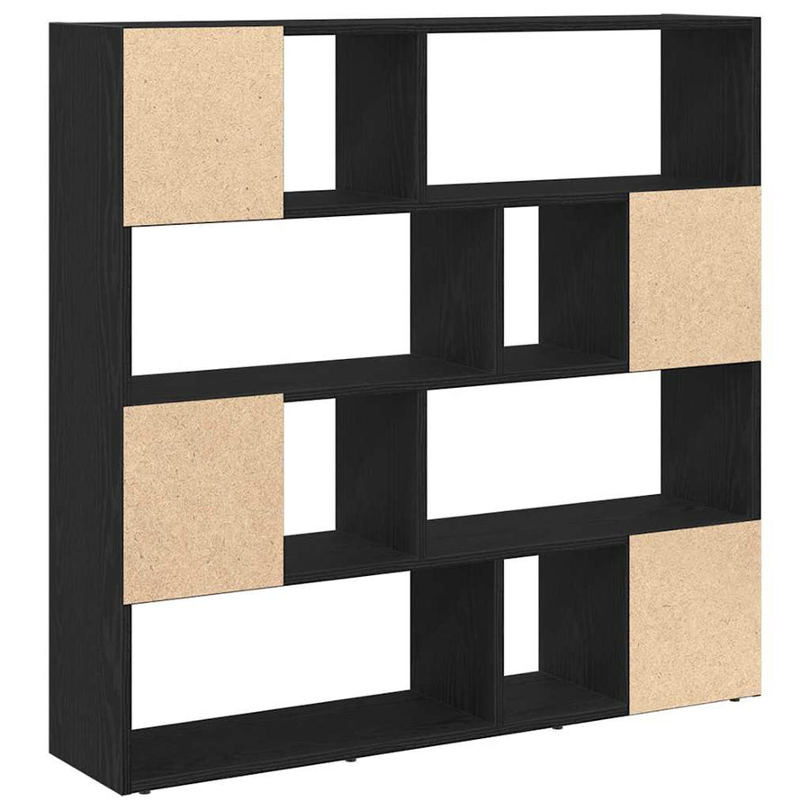 Boekenkast/kamerverdeler zwart eiken 105x24x102 cm