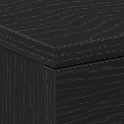 Nachtkastje Zwart Eiken 38x35x55 cm Bewerkt Hout
