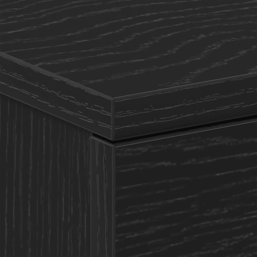 Nachtkastje Zwart Eiken 38x35x55 cm Bewerkt Hout