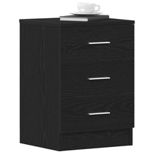 Nachtkastjes 2 stuks Zwart Eiken 38x35x55 cm Bewerkt Hout