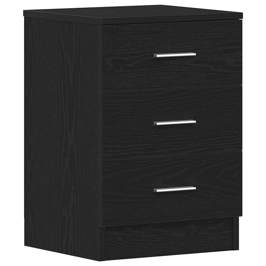 Nachtkastjes 2 stuks Zwart Eiken 38x35x55 cm Bewerkt Hout