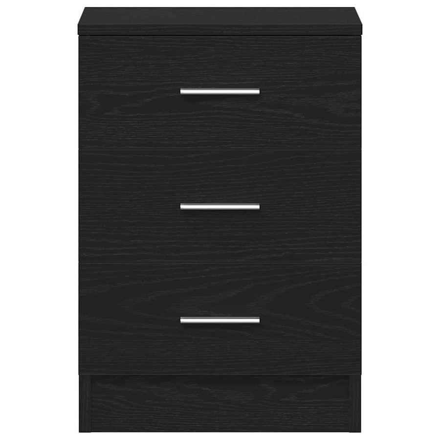 Nachtkastjes 2 stuks Zwart Eiken 38x35x55 cm Bewerkt Hout