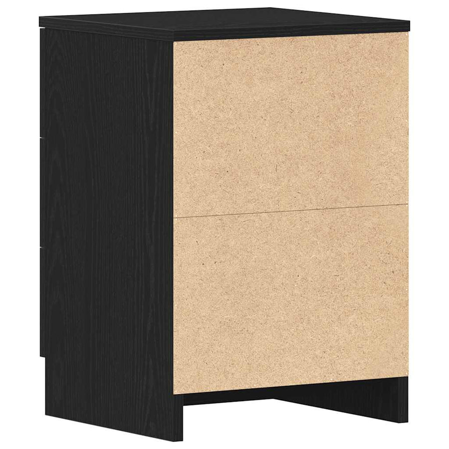 Nachtkastjes 2 stuks Zwart Eiken 38x35x55 cm Bewerkt Hout