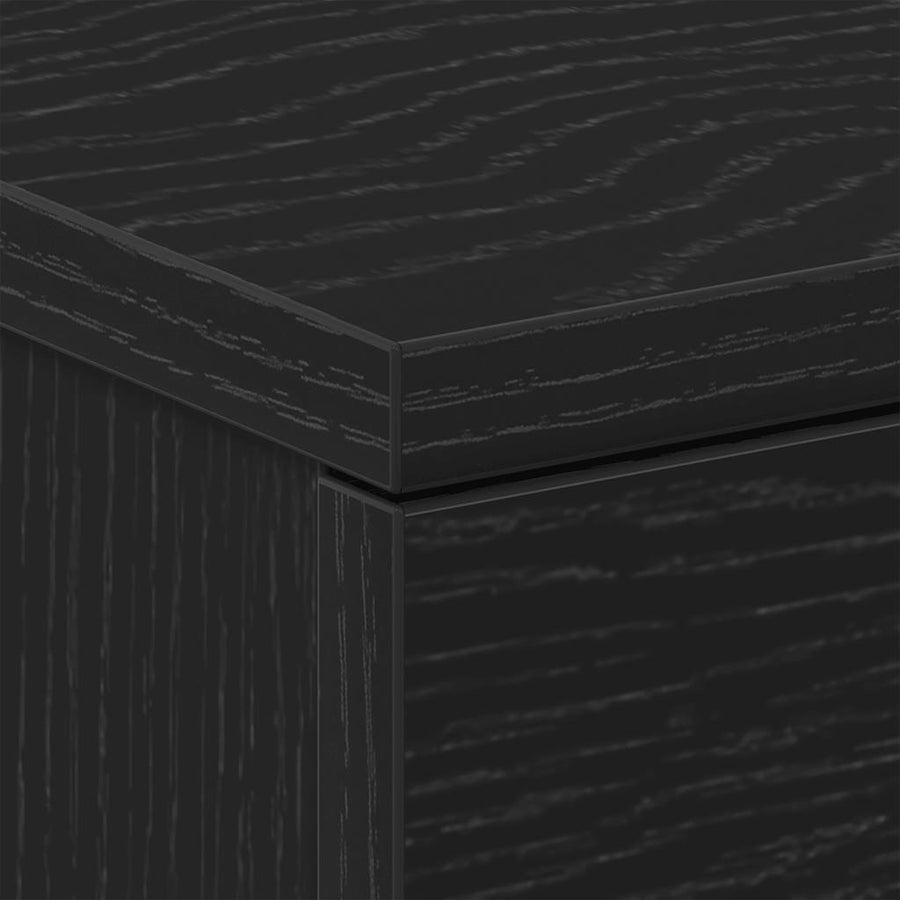 Nachtkastjes 2 stuks Zwart Eiken 38x35x55 cm Bewerkt Hout